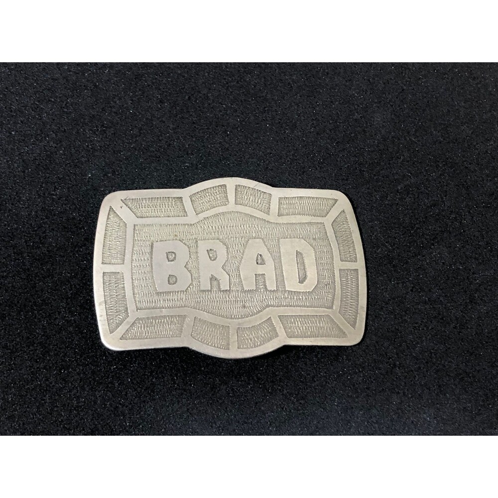 Vintage Brass Belt Buckle for BRAD designer signed small